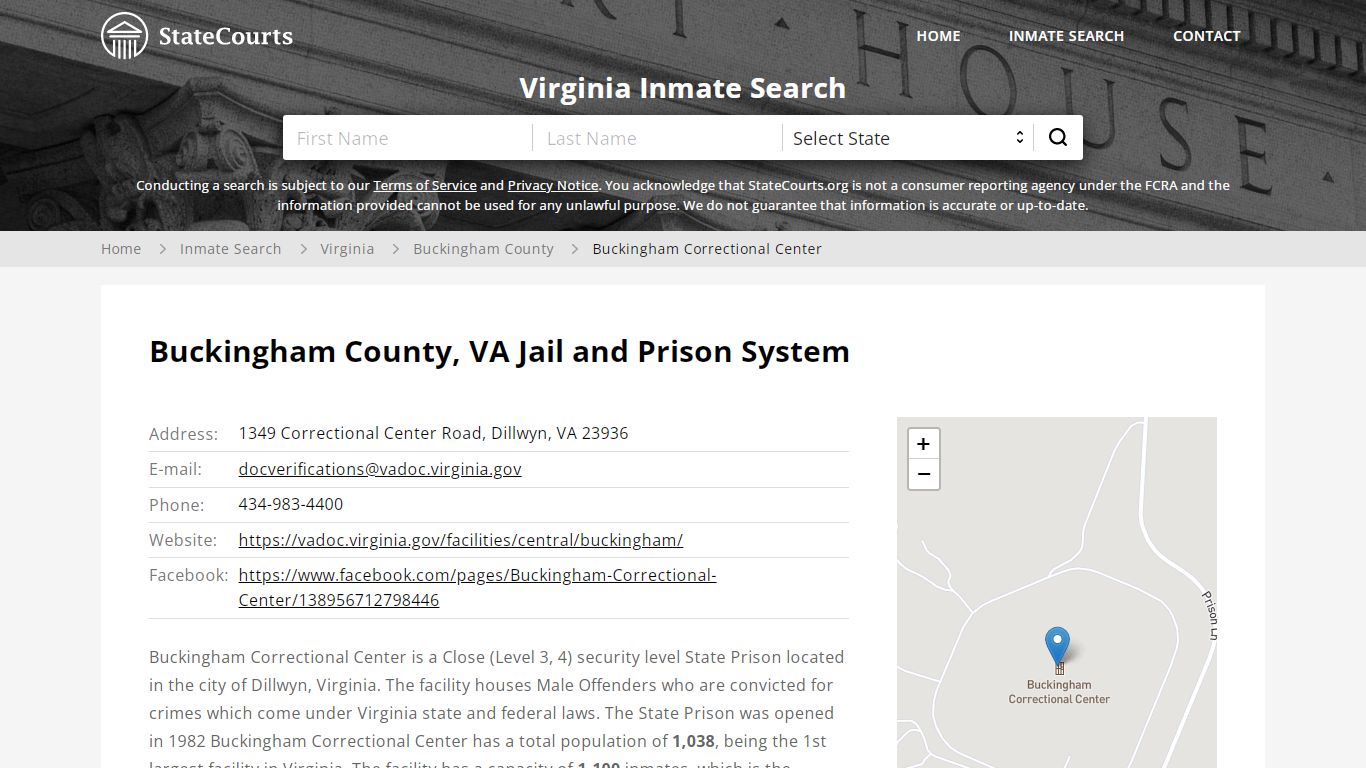 Buckingham Correctional Center Inmate Records Search, Virginia ...